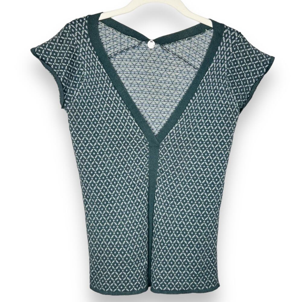 Margaret O'leary Geometric Pattern Knit Top Size Small